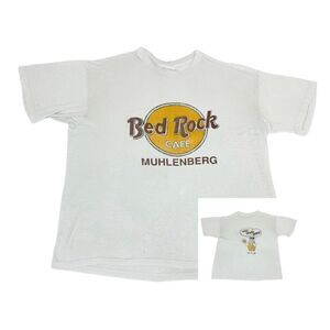 Vintage 80s Bed Rock Hard T-Shirt Fred Flintstone Muhlenberg Beer College
